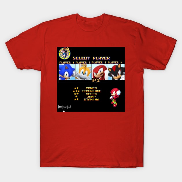 Streets of Rage x Sonic the Hedgehog (Knuckles) T-Shirt by evenflowmusikapparel